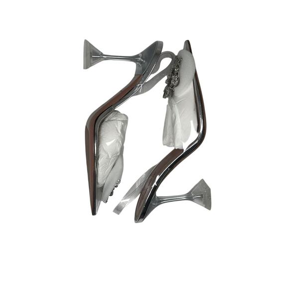 Amina Muaddi Begum Slingback PVC Clear Heel in Transparent - Picture 9 of 12